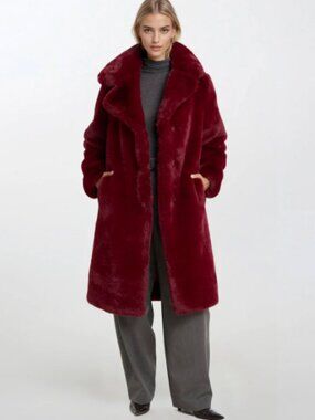 NOIZE Savannah Long Length Vegan Fur Coat - S - NWOT